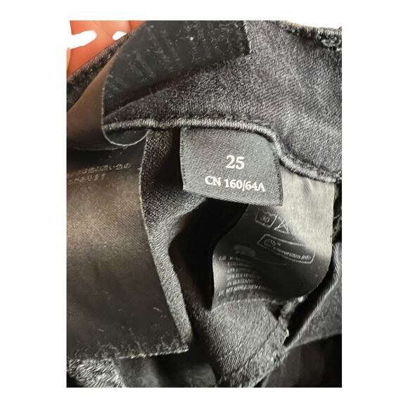 Oki by Monki Jeans 25 Black stretch Denim Jeggings Basic Goth EMo punk Biker - Picture 5 of 7